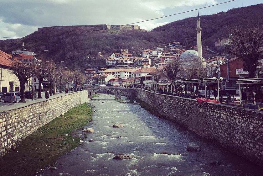 View of the old city and the castle in Prizren, Kosovo