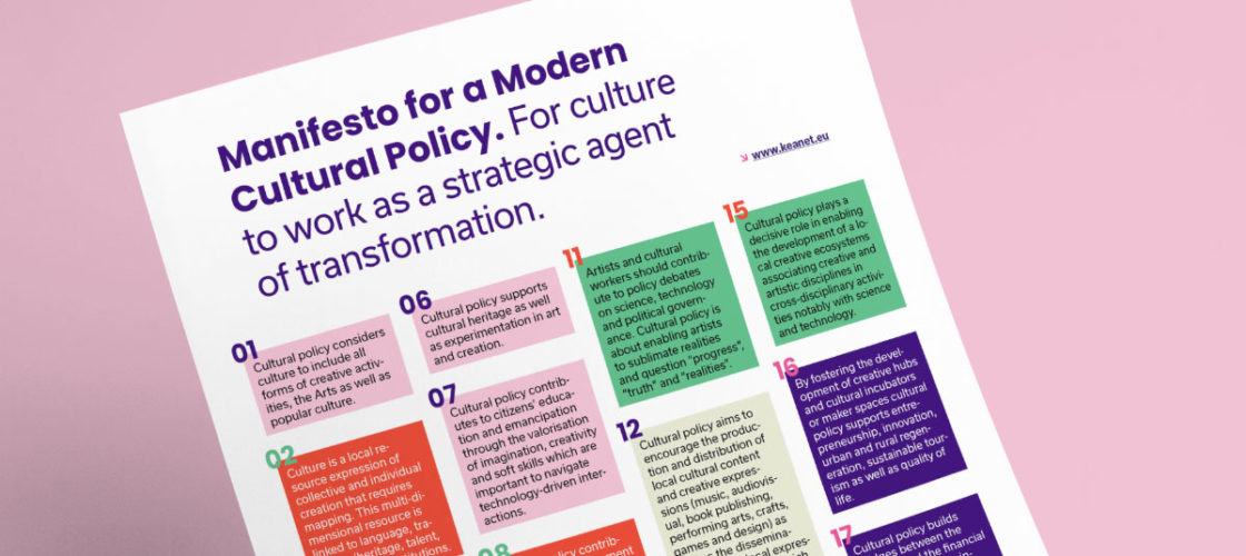 Manifesto For A Modern Cultural Policy Kea